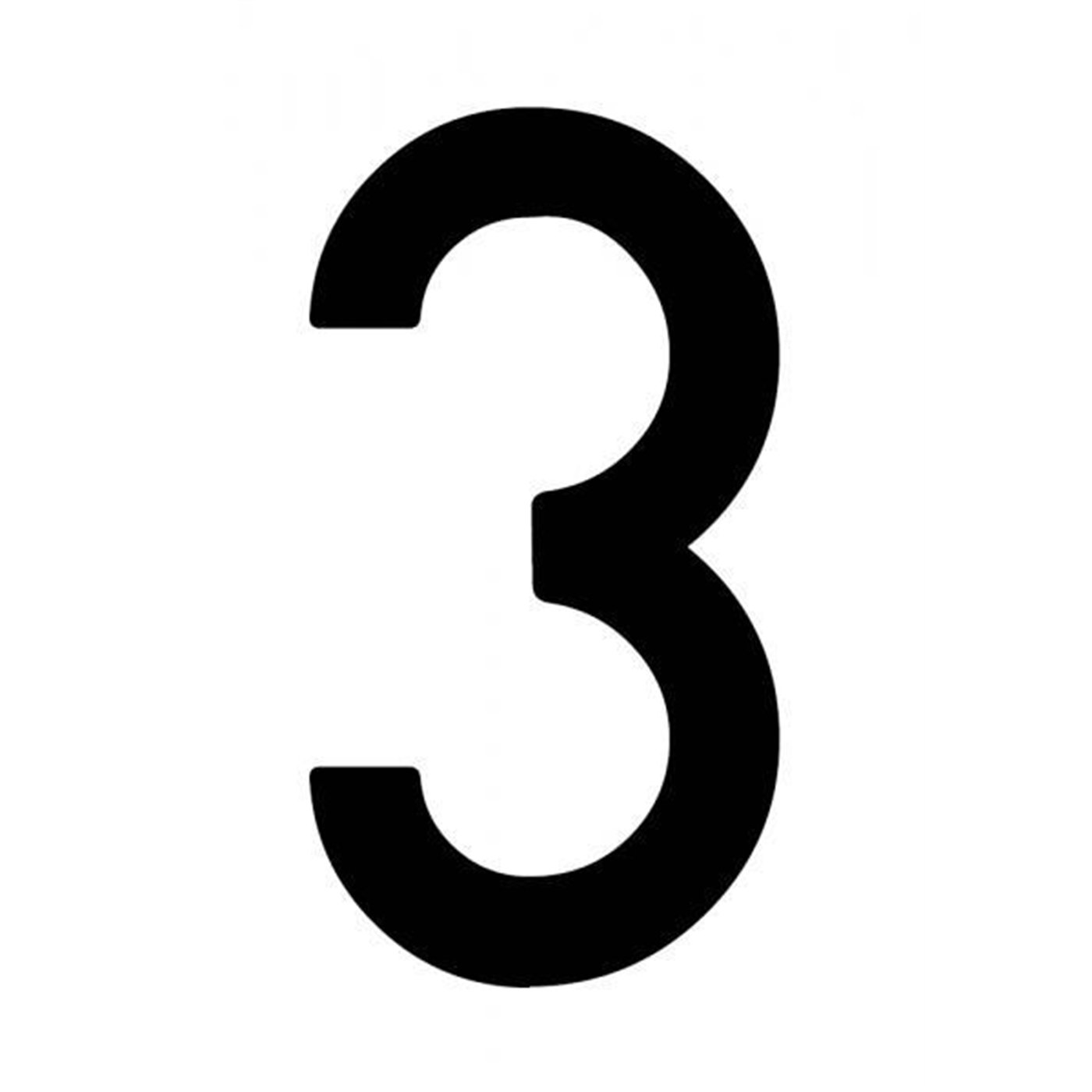 Busta 10 numeri adesivi "3" per targa ripetitrice