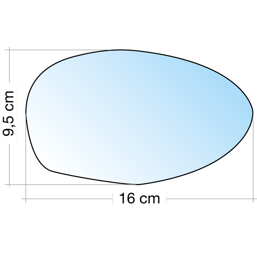 SPECCHIO C/PIASTRA DX CROM. CURVO TERM. ALFA 147/GT ˃09