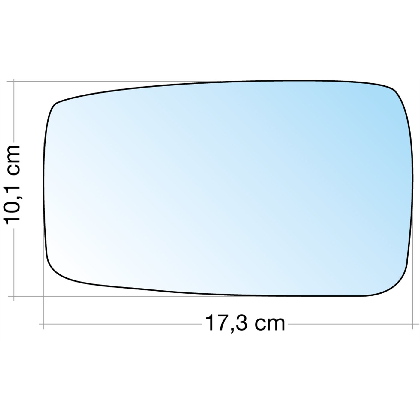 SPECCHIO C/PIASTRA DX AZZ. CURVO AUDI 80/90 86˃96
