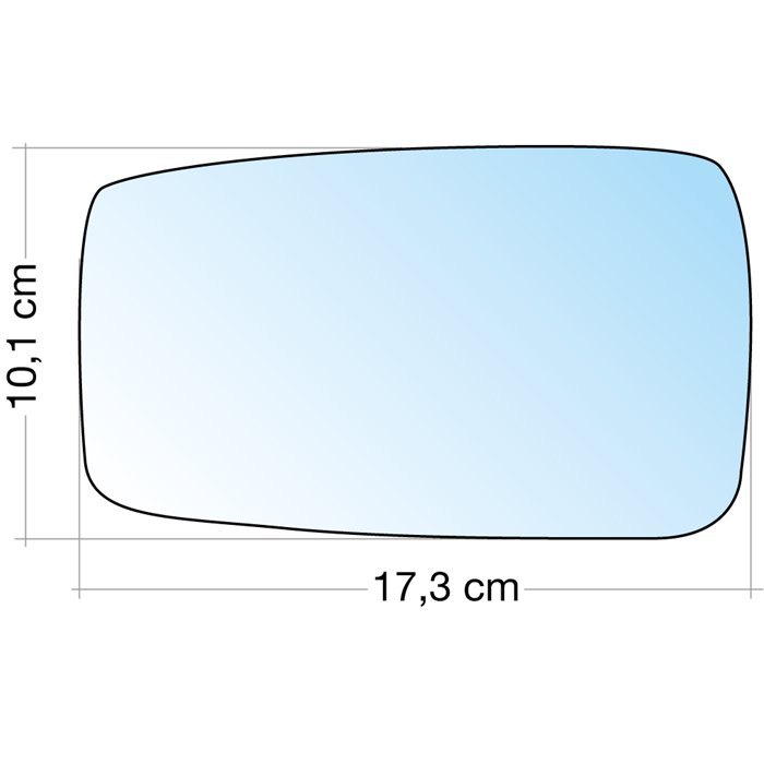 SPECCHIO C/PIASTRA DX AZZ. CURVO AUDI 80/90 86˃96
