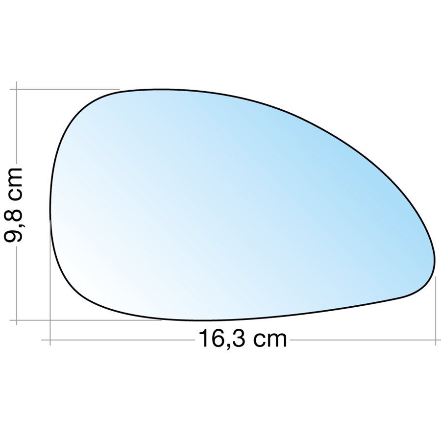 SPECCHIO C/PIASTRA DX AZZ. CURVO TERM. CITROEN C4 04˃08