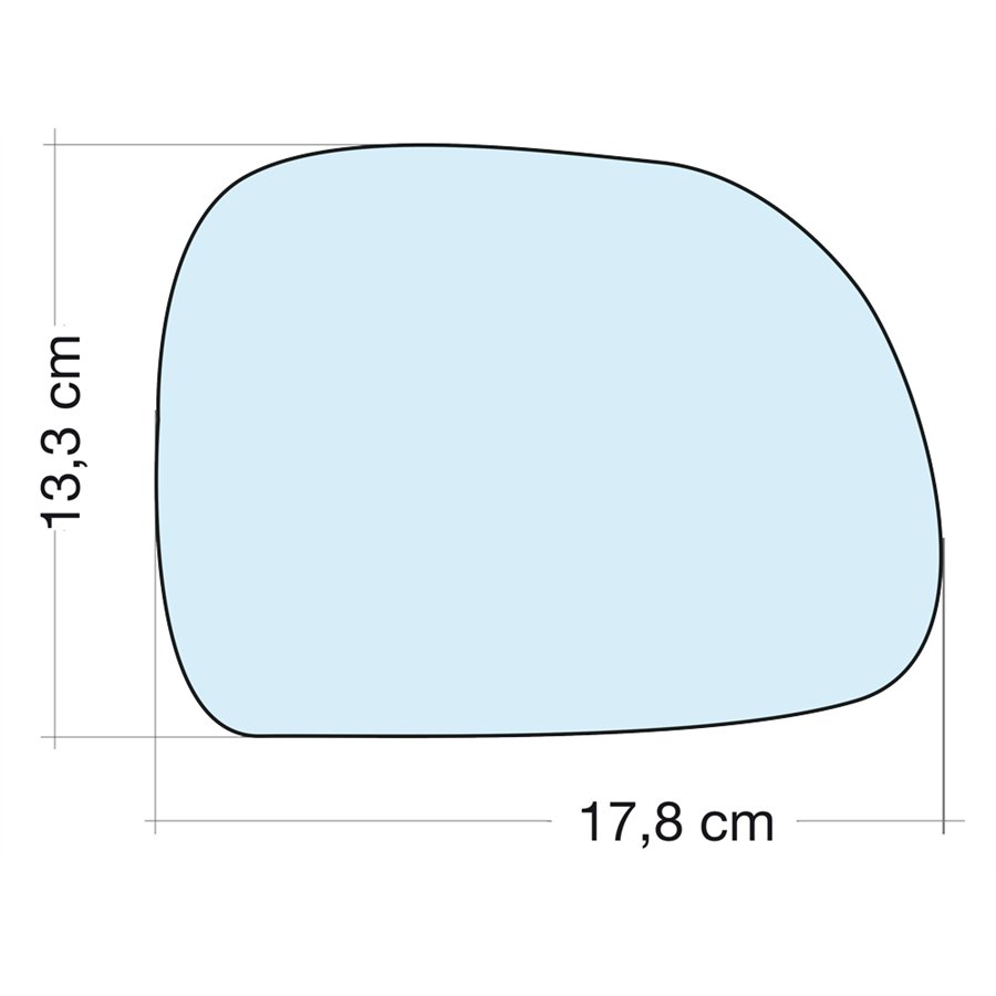 SPECCHIO C/PIASTRA DX CROM. CURVO FIAT 500L