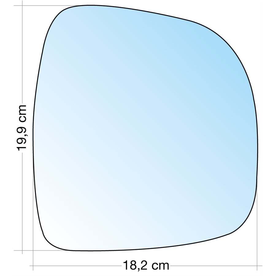 SPECCHIO C/PIASTRA DX CROM. CURVO TERM. MERCEDES VITO 03˃10
