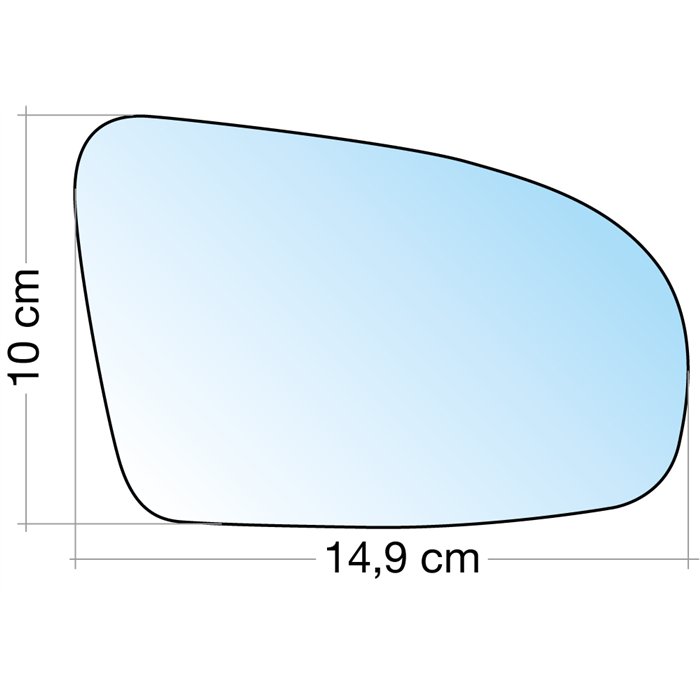 SPECCHIO C/PIASTRA DX CROM. CURVO TERM. OPEL CORSA B 93˃00 (MANUALE C/ALETTA)