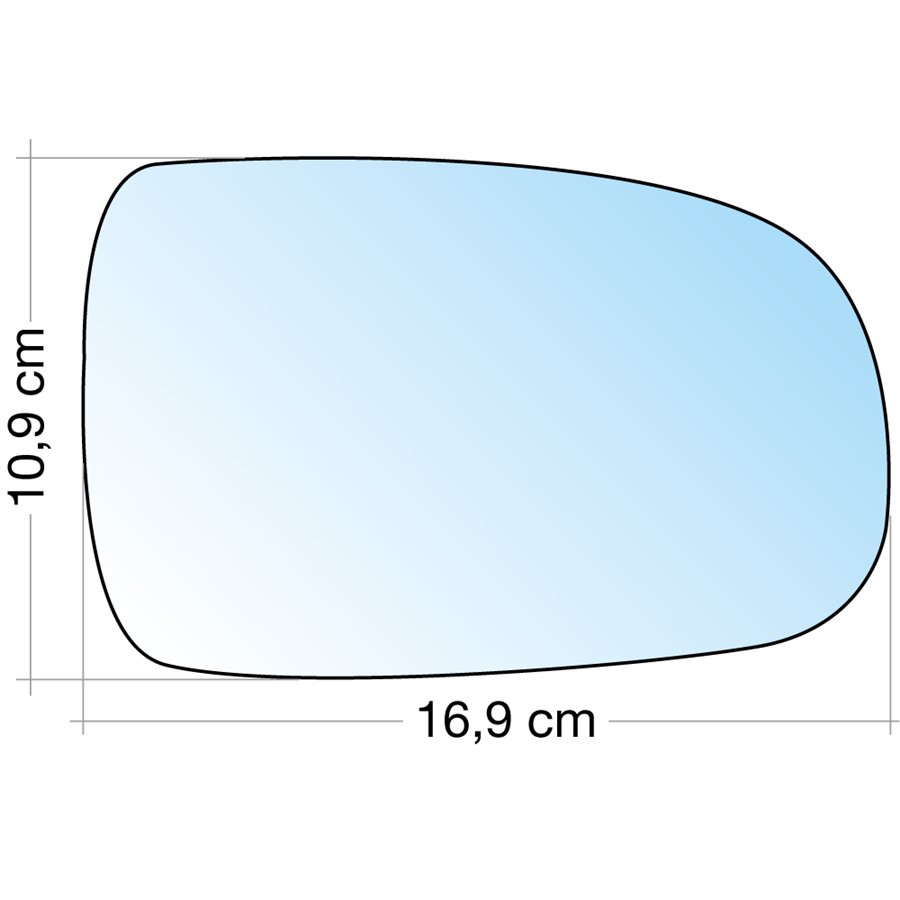 SPECCHIO C/PIASTRA DX CROM. CURVO OPEL CORSA C 01˃06, TIGRA 05˃