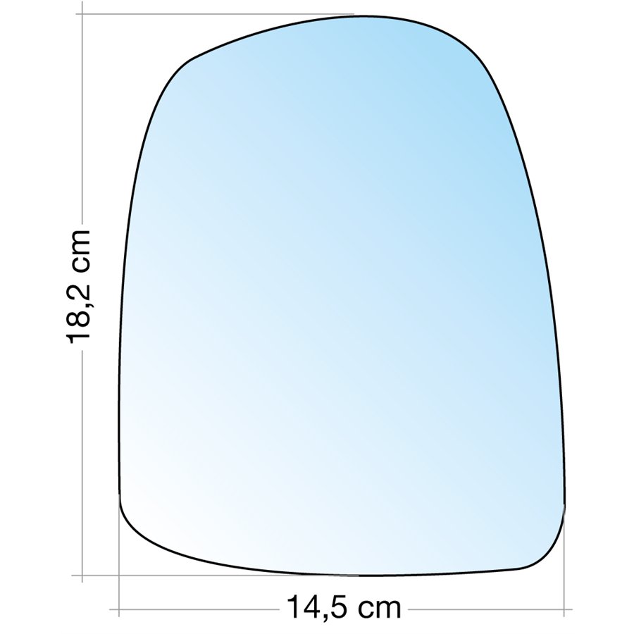 SPECCHIO C/PIASTRA DX CROM. CURVO NISSAN PRIMASTAR-OPEL VIVARO 02˃-RENAULT TRAFIC 02˃