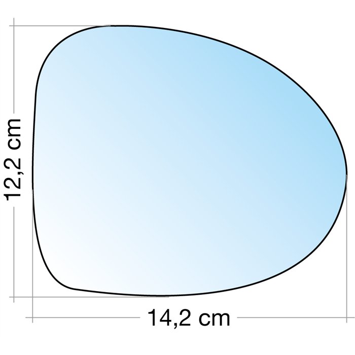 SPECCHIO C/PIASTRA DX CROM. CURVO TERM. RENAULT TWINGO 07˃10