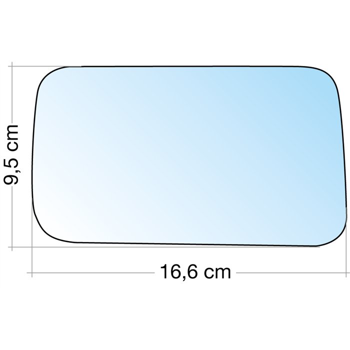 SPECCHIO C/PIASTRA DX CROM. CURVO TERM. SEAT CORDOBA/IBIZA 93˃99-VW GOLF III 91˃97, VENTO 91˃99