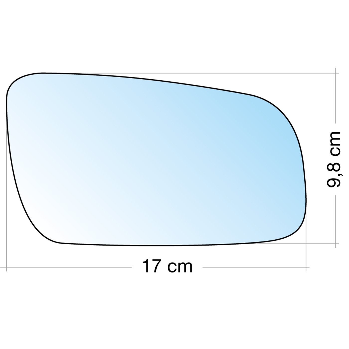 SPECCHIO C/PIASTRA DX GRANDE CROM. CURVO SEAT ALHAMBRA 98˃-SKODA OCTAVIA 00˃-VW PASSAT 96˃03, SHARAN 98˃