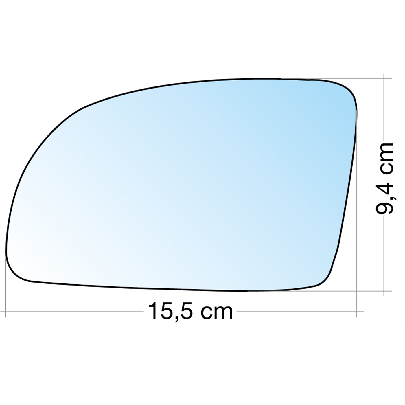 SPECCHIO C/PIASTRA SX CROM. CURVO TERM. VW NEW BEETLE 99˃01