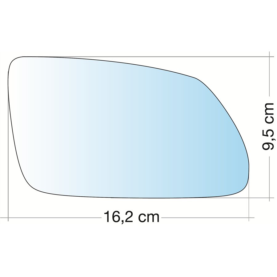 SPECCHIO C/PIASTRA DX CROM. CURVO TERM. SKODA OCTAVIA 05˃08-VW POLO 05˃09