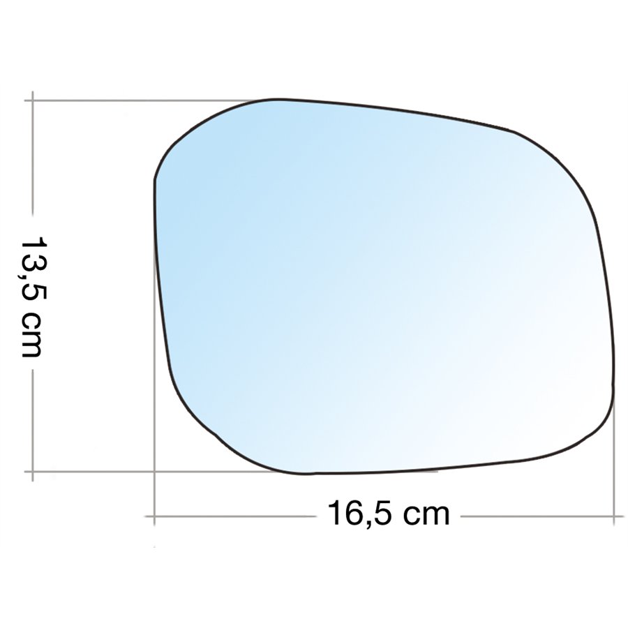 SPECCHIO C/PIASTRA DX CROM CURVO VW CADDY 15˃