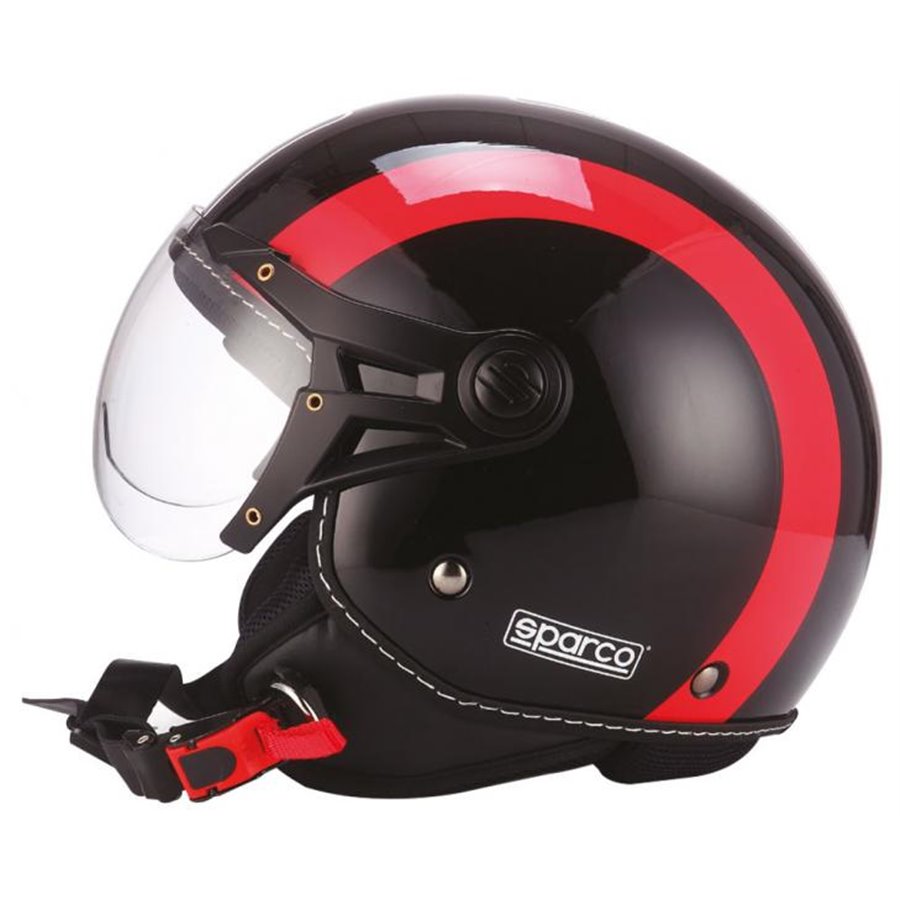 Casco moto SP501 nero/rosso taglia XL