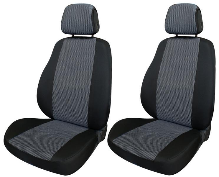 Coprisedili Anteriori Fast&smart Tg. Speciale Tess. Misto Cotone Antracite/nero